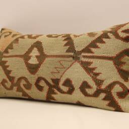 Throw Kilim Pillow Cover, 10x20 - 25x50 cm Anatolian Kelim Pillow, Turkish Pillow Kilim Cushion Art Deco Cover Sofa 4Yef-361 - thumbnail 3
