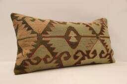 Throw Kilim Pillow Cover, 10x20 - 25x50 cm Anatolian Kelim Pillow, Turkish Pillow Kilim Cushion Art Deco Cover Sofa 4Yef-361 - thumbnail 1