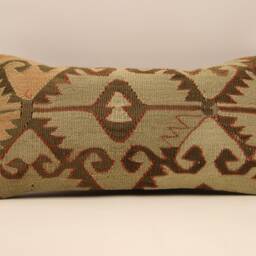 Throw Kilim Pillow Cover, 10x20 - 25x50 cm Anatolian Kelim Pillow, Turkish Pillow Kilim Cushion Art Deco Cover Sofa 4Yef-361 - thumbnail 2