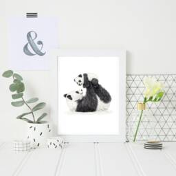 Panda Bear Art Print - Personalised Nursery Cute Kids Bedroom - thumbnail 2