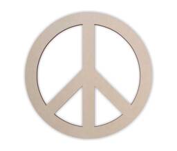 Unfinished Wooden Peace Sign - Diy Wall Art Decor - thumbnail 1