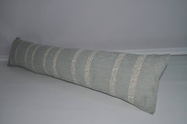 Green & Cream Fabric Door Draught Excluder Cushion 91 X 19 cm 36 7 Half Inch - image 1