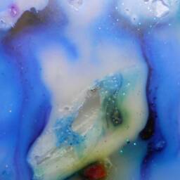 Candles, Square Candle, Marbled Candle. Blue Unscented Handmade Candle - thumbnail 4