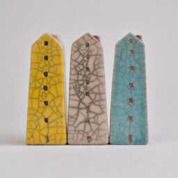 Set Of Three Ceramic Houses - thumbnail 2