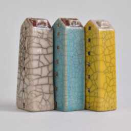 Set Of Three Ceramic Houses - thumbnail 3