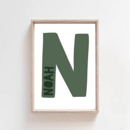 Personalised Initial Print, Nursery Prints, Name Kids Wall Art, Boys Bedroom Decor, Girls Baby Gift - thumbnail 1