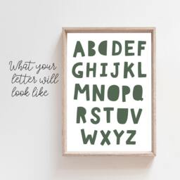 Personalised Initial Print, Nursery Prints, Name Kids Wall Art, Boys Bedroom Decor, Girls Baby Gift - thumbnail 2
