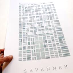 Savannah Map Watercolor Print Georgia City Block Plan - Art Print Wedding Gift Anniversary Scad Graduation Realtor Lowcountry Wall Art - thumbnail 2
