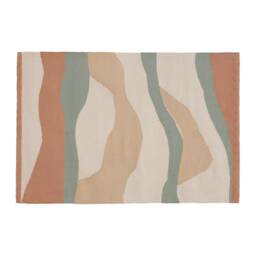 Earth Tones Bathmat Bath Mat Woven Rug - Cotton Runner Set 26x20 36x24 Cute Funky Bathroom Decor Beige Green Bathtub Accessories - thumbnail 2