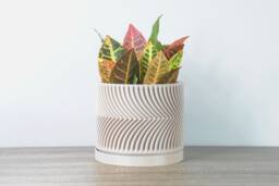 "Parisian Planter With Drainage in White, Saucer Included, Unique 3D-Printed Plant Pot, Small To Large Sizes 4"" 5"" 6"" 7"" 8" - thumbnail 1