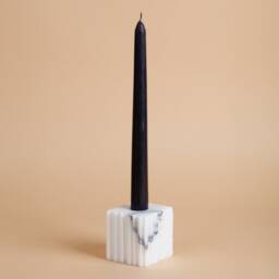 White Marble Candlestick Holder Natural Stone, Matte Finish - 2.3 - thumbnail 2