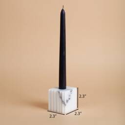 White Marble Candlestick Holder Natural Stone, Matte Finish - 2.3 - thumbnail 4