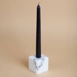 White Marble Candlestick Holder Natural Stone, Matte Finish - 2.3 - thumbnail 3