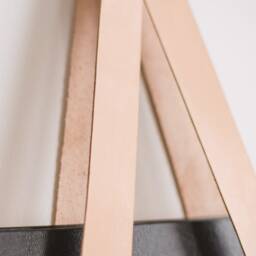 Leather Hanging Magazine Holder With Wood Accent, Wall Decor, Vegetable Tan Leather, Made in The Us - thumbnail 3