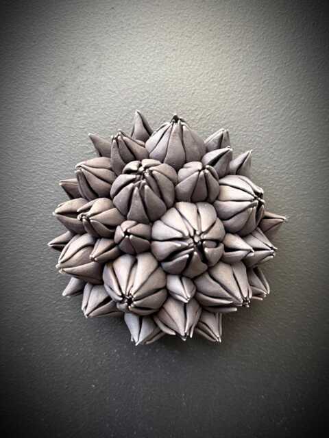 Protea - Black Porcelain Wall Sculpture - Handmade Ceramic Flower Modern Botanical Art - image 1