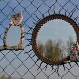 14 Real Cat Whiskers Portrait On Wall Mirror, White Calico Cat, Custom Order, Shaped Remembrance, Home Warming Gifts - thumbnail 4