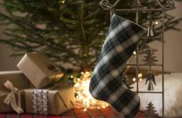 Dark Green Plaid Christmas Stocking - thumbnail 1