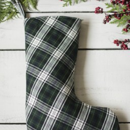 Dark Green Plaid Christmas Stocking - thumbnail 2