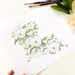 Louisiana State Flower Map Watercolor Magnolia - Art Print Wall Graduation Wedding Realtor Moving Gift Southern Floral New Orleans - thumbnail 2