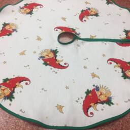 Cotton Christmas Tree Skirt Scandinavian Farmhouse Decor - thumbnail 2