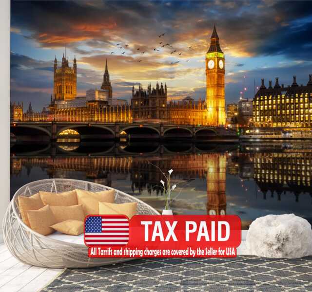 Big Ben London Night Wallpaper Mural - Peel & Stick Wall Decor - image 1