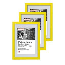 Yellow Picture Frame Set Of 3 A2, A3, A4 Gallery Wall Art - thumbnail 3