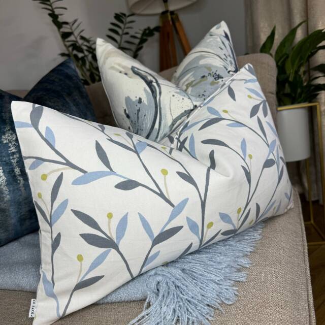 John Lewis & Partners Bella Fabric - Floral Cushion Cover, Throw Pillow Blue White/Contemporary Home Interior - image 1