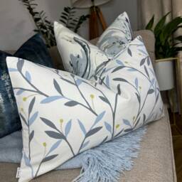 John Lewis & Partners Bella Fabric - Floral Cushion Cover, Throw Pillow Blue White/Contemporary Home Interior - thumbnail 1