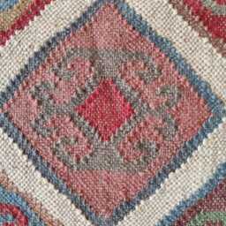 Handwoven Wool Jute Flatweave Rug - Multicolor Tribal Diamond Kilim Carpet For Living Room & Bedroom - thumbnail 3