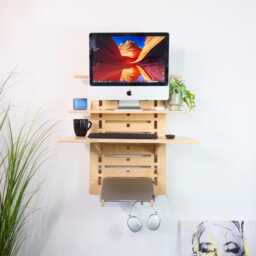 Wall Mounted Standing Desk Hideaway Home Office Furniture