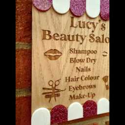 Personalised Wooden Children's Beauty Salon Role Play Sign - Montessori - thumbnail 2