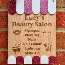 Personalised Wooden Children's Beauty Salon Role Play Sign - Montessori - thumbnail 1