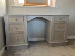 Double Pedestal Dressing Table With 6 Drawers - Victorian Plinth Style