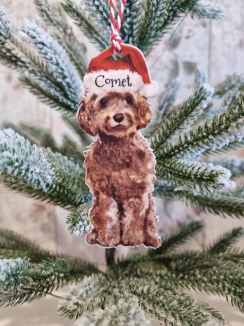 Personalized Cockapoo Christmas Ornament, Dog Keepsake