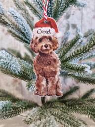 Personalized Cockapoo Christmas Ornament, Dog Keepsake - thumbnail 1