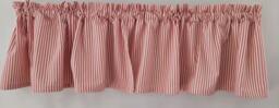 Red & Cream Ticking Stripe Valance Cotton Window Decor