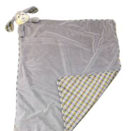 Personalised Cubbies Bunny Baby Blanket, Embroidered, , Personalized Baby Gift, Grey - thumbnail 3