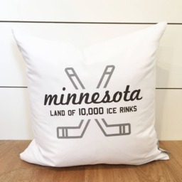 Minnesota Land Of The 10, 000 Ice Rinks Pillow Cover, 18 X Pillow, Decor, Hockey - thumbnail 2