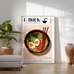 Ramen Poster, Food Print, Art, Modern Kitchen Decor, Japanese Decor - thumbnail 3