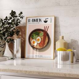 Ramen Poster, Food Print, Art, Modern Kitchen Decor, Japanese Decor - thumbnail 2