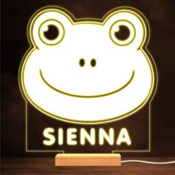 Happy Smiling Frog Head Warm White Lamp Personalised Gift Night Light - Bedroom