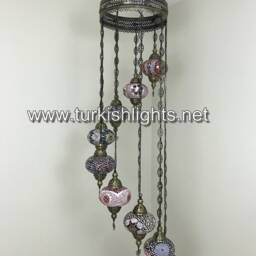 9 Ball Turkish Mosaic Chandelier, Large , Soft Mix - thumbnail 4