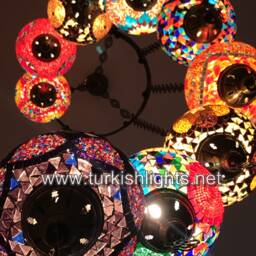 9 Ball Turkish Mosaic Chandelier, Large , Soft Mix - thumbnail 1