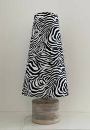 Black White Zebra Print Cotton Extra Tall Tapered Cone Lampshade - thumbnail 1