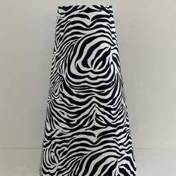 Black White Zebra Print Cotton Extra Tall Tapered Cone Lampshade - thumbnail 2