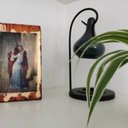 The Kiss By Hayez Gold Gilded Oak Wood Wall Art - thumbnail 2