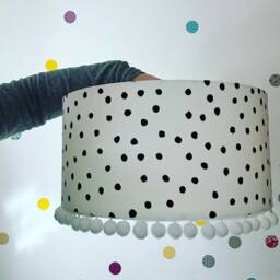Polka Dot Nursery Lampshade - Pom Kids Room Ceiling Light Handmade Children's Lamp Shade - thumbnail 2