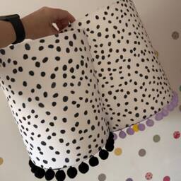 Polka Dot Nursery Lampshade - Pom Kids Room Ceiling Light Handmade Children's Lamp Shade - thumbnail 3