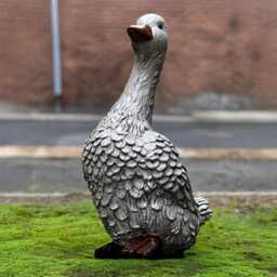 Garden Duck Sculpture Concrete Farm Animal Statue Stone Goose Figurine Outdoor Garden Ornament Handmade Cement Lover Gift Yard Art - thumbnail 3