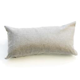 Grey Triangle Pattern Lumbar Pillow Sham-Hand Block Printed - 12x24 Cotton Throw Cover - thumbnail 2